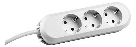 Bachmann 388.271 Tischsteckdose 3xSchuko weiß Strom 3m Schuko