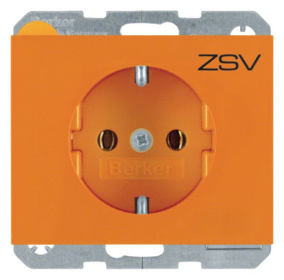 Berker 47157114 Steckdose SCHUKO m.Aufdruck K.1/K.5 orange glänzend