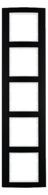 Berker 10153025 Rahmen 5fach B.3 Alu schwarz/polarweiß