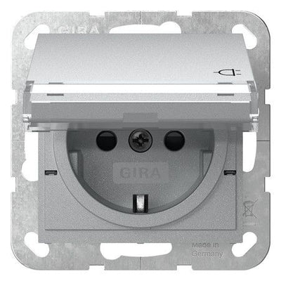 GIRA 455726 SCHUKO-Steckdose Klappdeckel BSF+Shutter System 55 Farbe Alu
