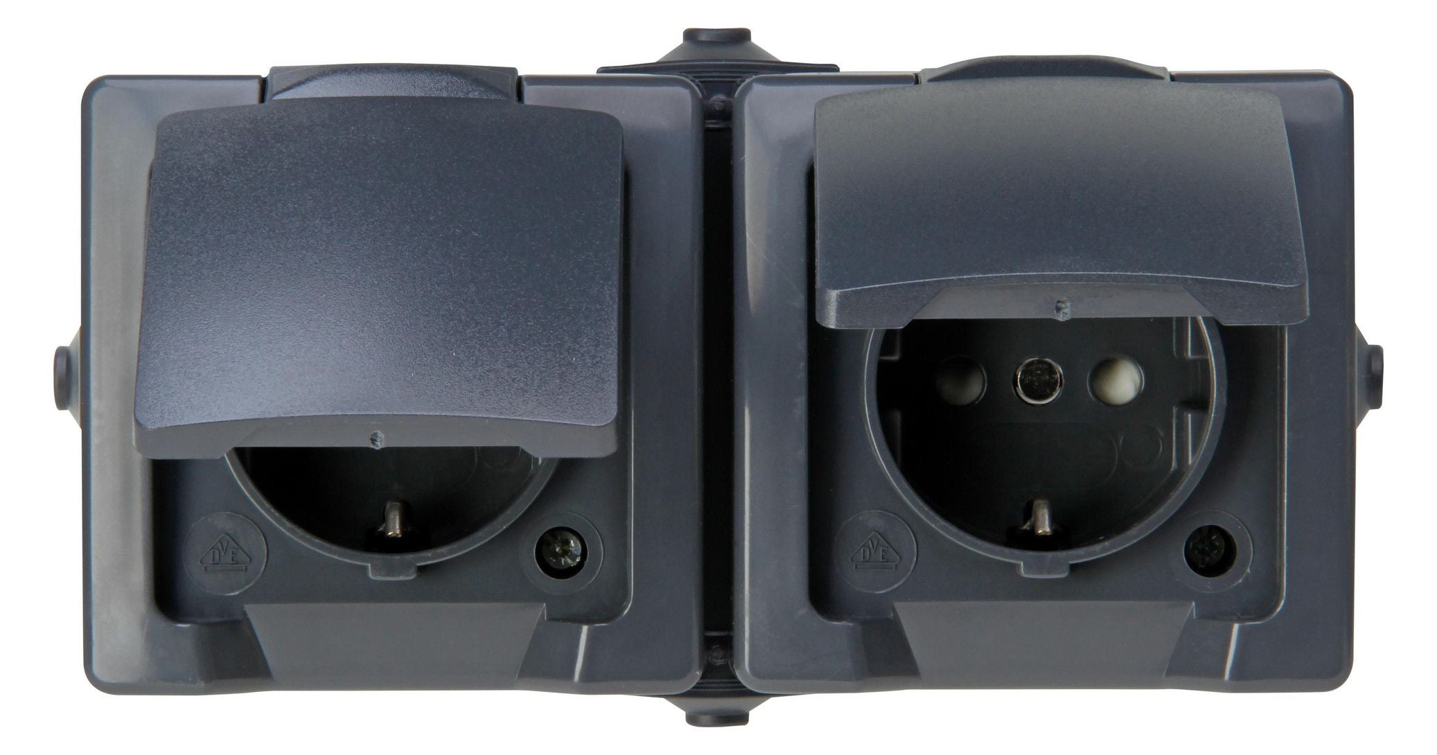 Kopp 137015003 NAUTIC Schuko Steckdose 2f Klappd.erh.Ber.schutz waagerecht