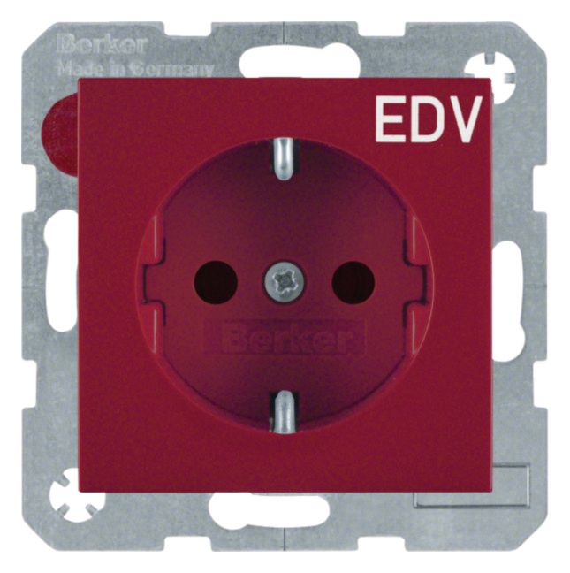 Berker 47238922 Steckdose SCHUKO S.1 rot glänzend EDV