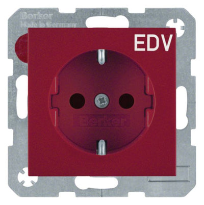 Berker 47238922 Steckdose SCHUKO S.1 rot glänzend EDV