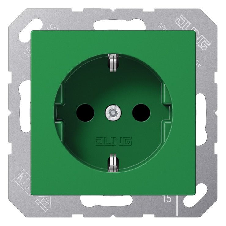 Jung A 1521 BF GN SCHUKO®-Steckdose 16 A 250V ~ Schraubklemmen Thermoplast Serie