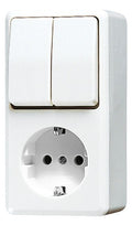 Jung 675 A WW SCHUKO® Steckdose 16 A 250V ~ m.Serienschalter 10 AX 250V ~ AP