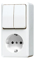 Jung 675 A WW SCHUKO® Steckdose 16 A 250V ~ m.Serienschalter 10 AX 250V ~ AP