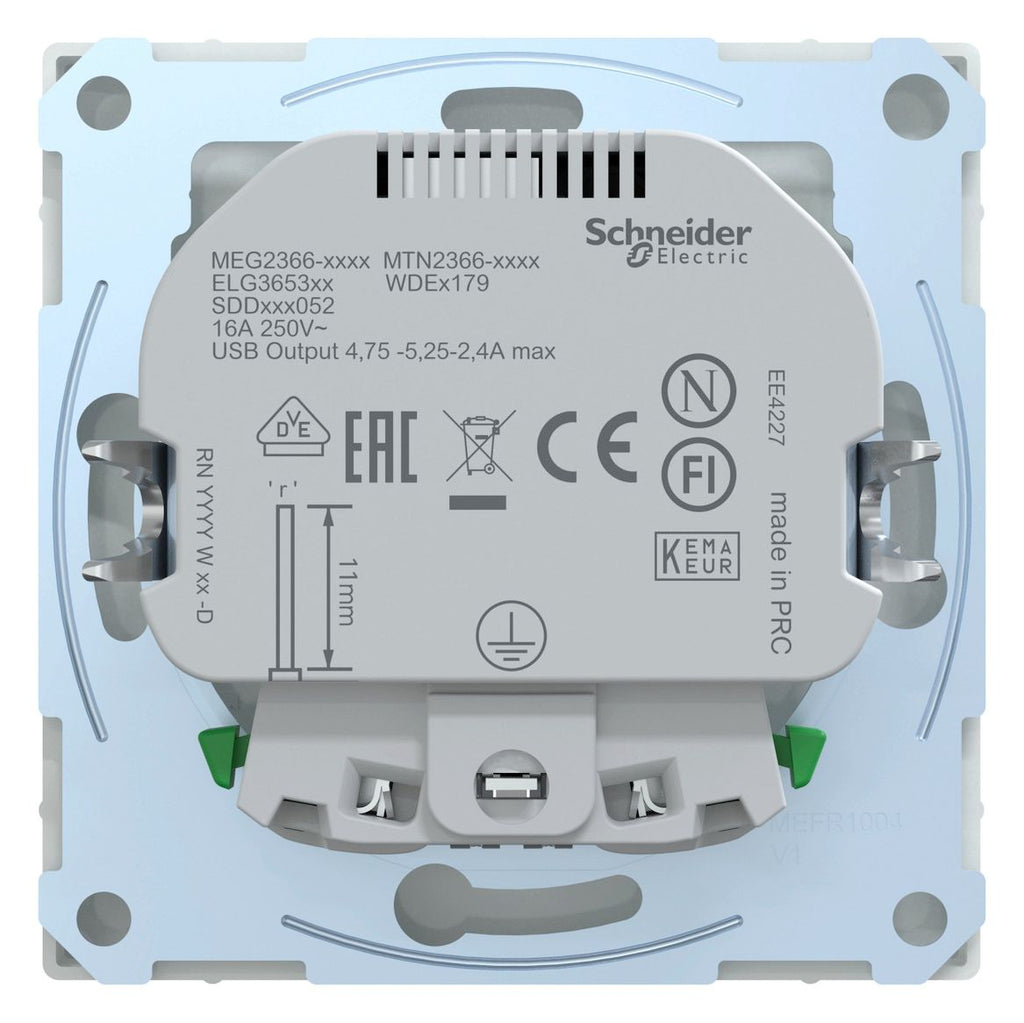 Mert MEG 2366-6035 Schuko-Steckdose m.USB Ladegerät Lotosweiß