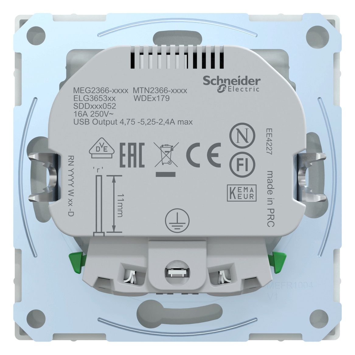 Mert MEG 2366-6035 Schuko-Steckdose m.USB Ladegerät Lotosweiß
