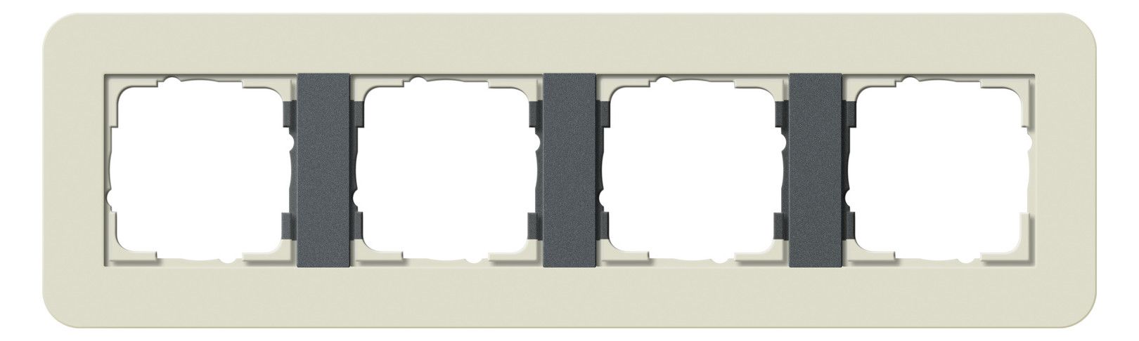 GIRA 0214427 Abdeckrahmen 4fach E3 Sand/Anthrazit Soft-Touch
