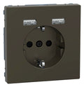 Mert MEG 2366-6052 Schuko-Steckdose m.USB Ladegerät Moccametallic