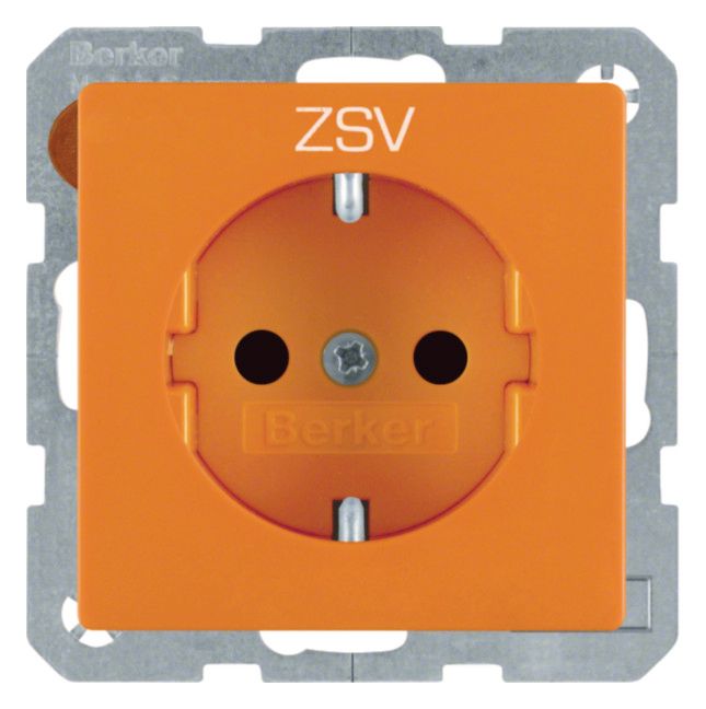 Berker 47236007 Steckdose SCHUKO m.EHBS Q.x orange samt