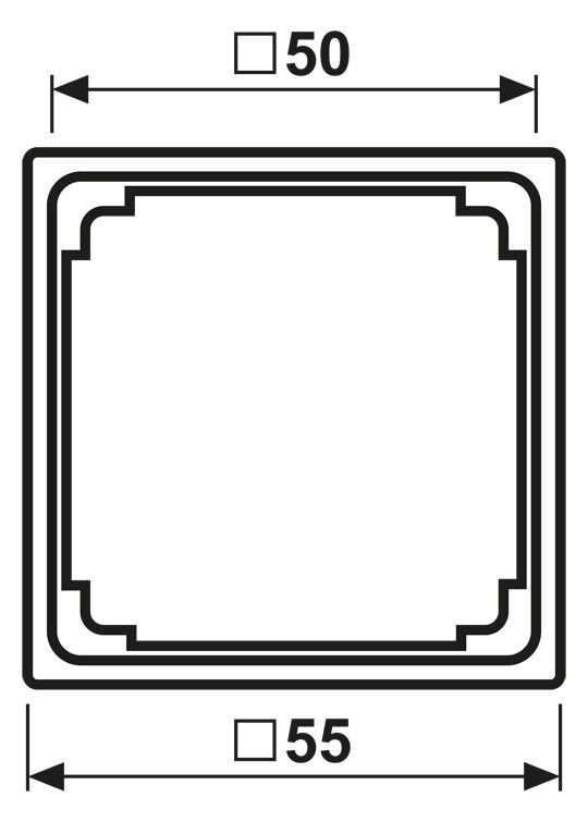 Jung A590ZSW Zwischenrahmen f.Abdeckung 50x50mm Serie A schwarz