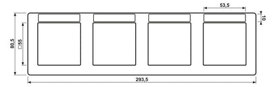 Jung AS5840BFINAWW Rahmen 4fach Fenster Schildträger waagerecht bruchs. AS alpin