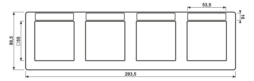 Jung AS5840BFINA Rahmen 4fach Fenster Schildträger waagerecht bruchs. AS weiß