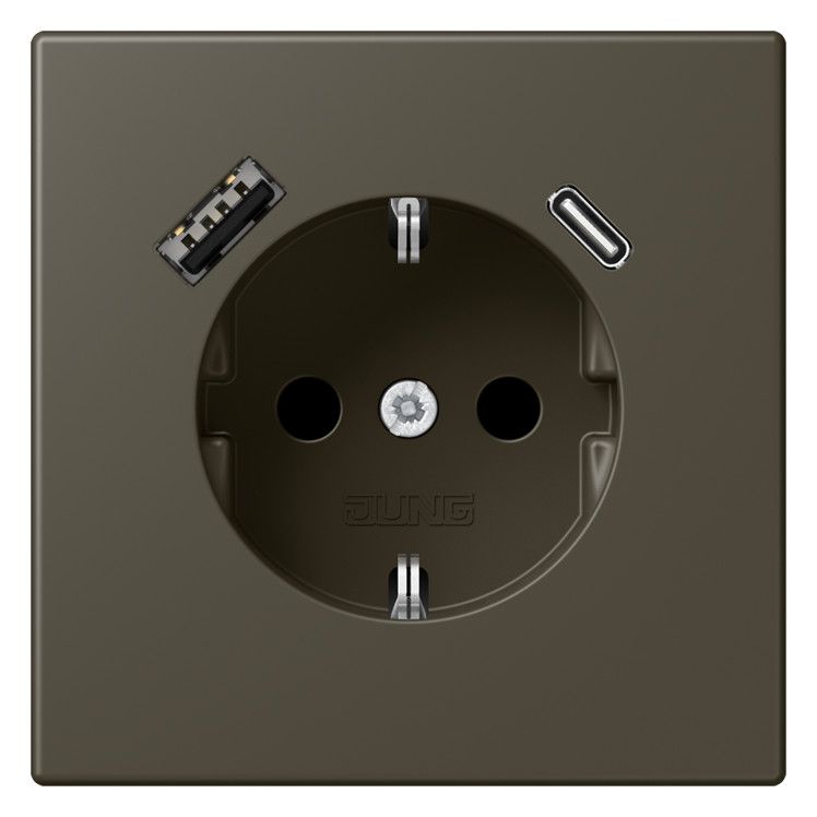 Jung LC1520-15CA241 SCHUKO-Steckd.m.USB Typ AC LC32140