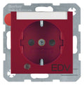Berker 41101915 Steckdose SCHUKO+LED Kontr. B-feld+erh.BS S.1/B.3/B.7 rot mt