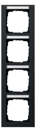 GIRA 111409 Abdeckrahmen 4fach senkrecht BSF E2 Schwarz matt