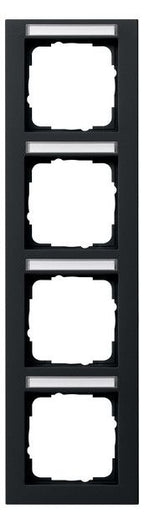 GIRA 111409 Abdeckrahmen 4fach senkrecht BSF E2 Schwarz matt