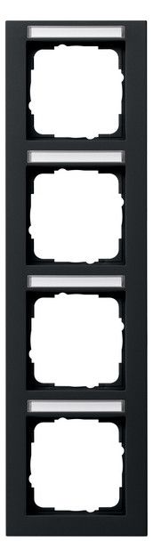 GIRA 111409 Abdeckrahmen 4fach senkrecht BSF E2 Schwarz matt