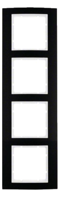 Berker 10143025 Rahmen 4fach B.3 Alu schwarz/polarweiß
