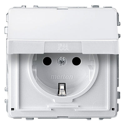 Mert MEG 2310-7219 SCHUKO-Steckdose BRS m.Klappdeckel StK polarweiß AQUADESIGN