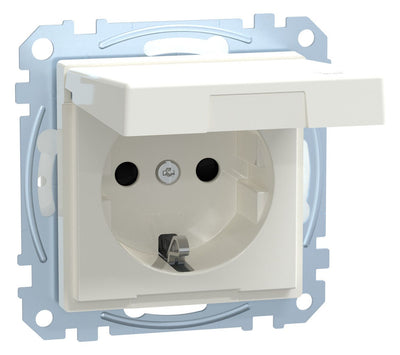 Mert MEG 2314-0319 SCHUKO-Steckdose BRS Klappd. IP44 StK polarweiß glänz. Sys.M
