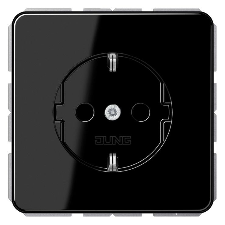 Jung CD 1521 SW SCHUKO®-Steckdose 16 A 250V ~ Schraubklemmen Duroplast Serie CD