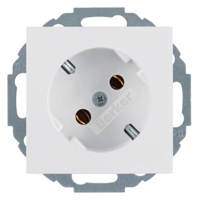 Berker 47278989 Steckdose SCHUKO 45° S.1 polarweiß glänzend
