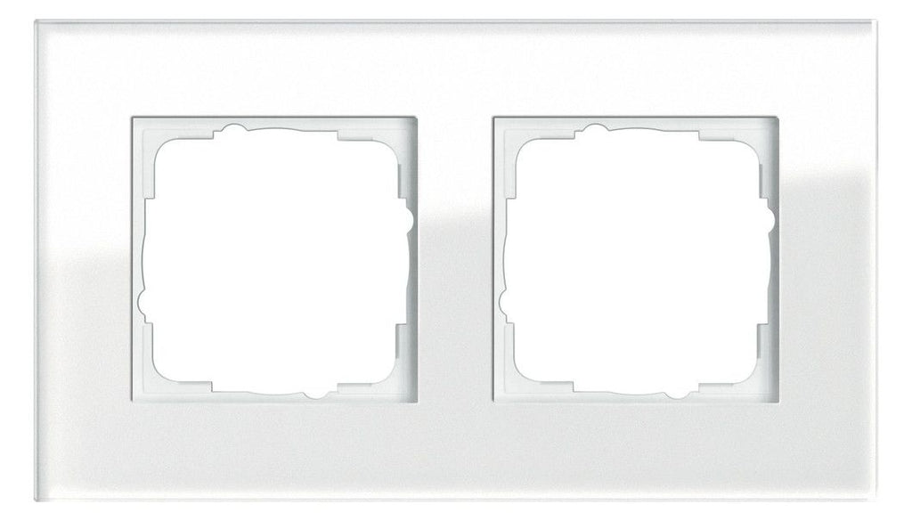 GIRA 021212 Abdeckrahmen 2fach Esprit Glas Weiß
