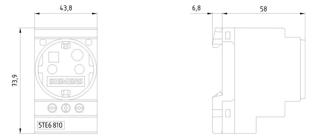 Siemens 5TE6810 SCHUKO Steckdose 16A gelb DIN VDE0620 f.Verteilereinbau