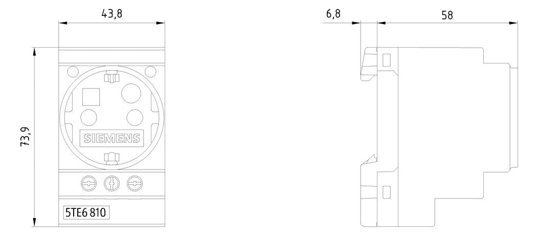 Siemens 5TE6810 SCHUKO Steckdose 16A gelb DIN VDE0620 f.Verteilereinbau