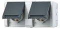 Jung 8220-1W AP/WG SCHUKO Steckdose 2f verdr. waagerecht 1Abdeckung WG800