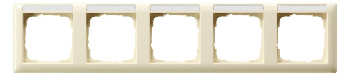 GIRA 109501 Abdeckrahmen 5fach waager. BSF System 55 Cremeweiß glänzend