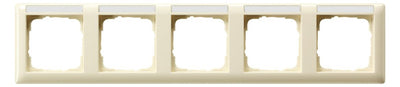 GIRA 109501 Abdeckrahmen 5fach waager. BSF System 55 Cremeweiß glänzend