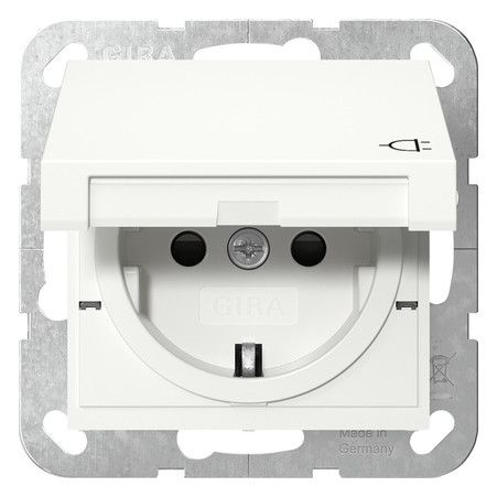 GIRA 441403 SCHUKO-Steckdose KD+Shutter System 55 Reinweiß glänzend