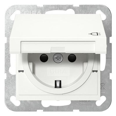 GIRA 441403 SCHUKO-Steckdose KD+Shutter System 55 Reinweiß glänzend