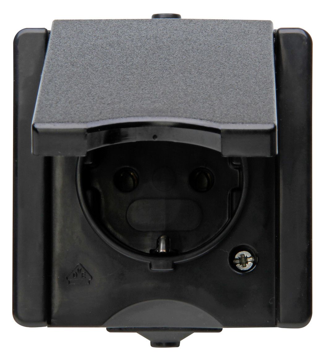 Kopp 947405009 proAQA – Schuko Steckdose Klappd.schwarz