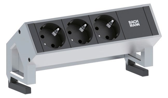 Bachmann 902.4048 DESK2 3xSchuko Strom 0,2m GST18 Inox lackiert