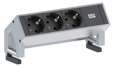 Bachmann 902.4048 DESK2 3xSchuko Strom 0,2m GST18 Inox lackiert