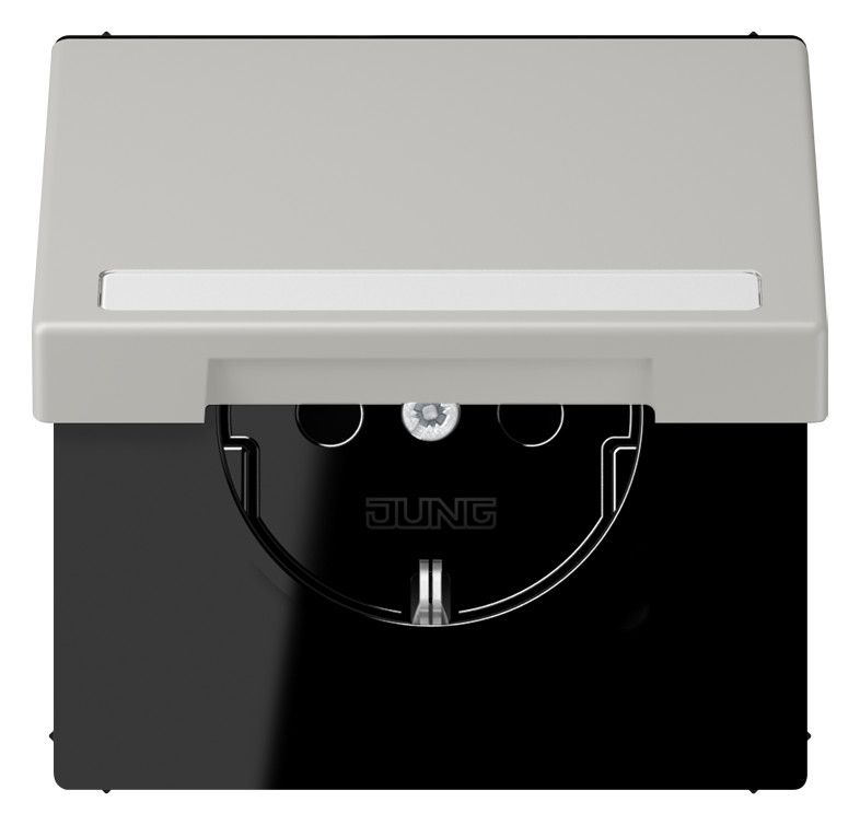 Jung LC1520BFNAKL205 SCHUKO-Steckd.KI m. Klappdeckel m.S