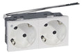 Legrand 077290 Schuko Steckdose 45° 2-fach bel. 4-modulig Mosaic ultaweiß