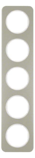 Berker 10152114 Rahmen 5fach R.1 Edelstahl/polarweiß