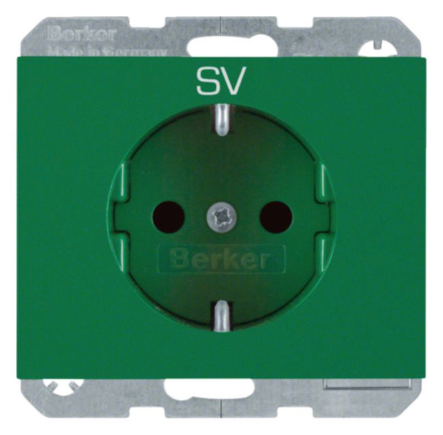 Berker 47357113 Steckdose SCHUKO m.EHBS K.x grün
