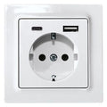 Eltako DSS55E+USBA+C-wg SCHUKO-Steckdose E-Design55 reinweiß glänzend 30055897