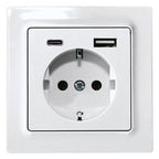 Eltako DSS55E+USBA+C-wg SCHUKO-Steckdose E-Design55 reinweiß glänzend 30055897