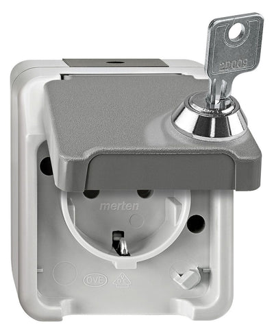Mert MEG 2417-8029 SCHUKO-Steckdose lichtgrau m.BRS abschl. gleich AQUASTAR