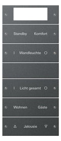 GIRA 221528 Wippenset 5fach Plus (2+3) beschreib. System 55 Anthrazit (lack.)