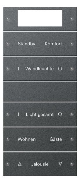 GIRA 221528 Wippenset 5fach Plus (2+3) beschreib. System 55 Anthrazit (lack.)