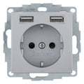 Berker 48031404 Steckdose SCHUKO/USB B.3 alu matt