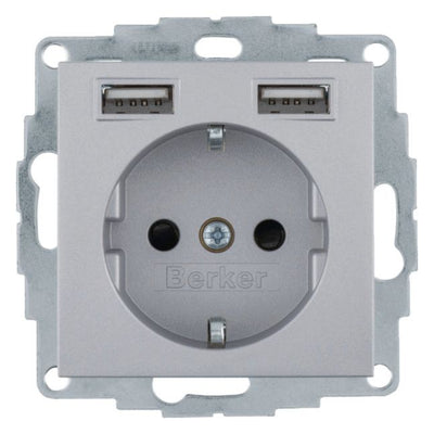 Berker 48031404 Steckdose SCHUKO/USB B.3 alu matt